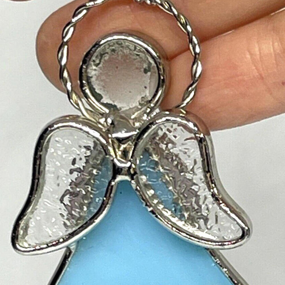 Personalized‎ LAURIE Stained Glass Angel Christmas Ornament 2.25" - Picture 3 of 3